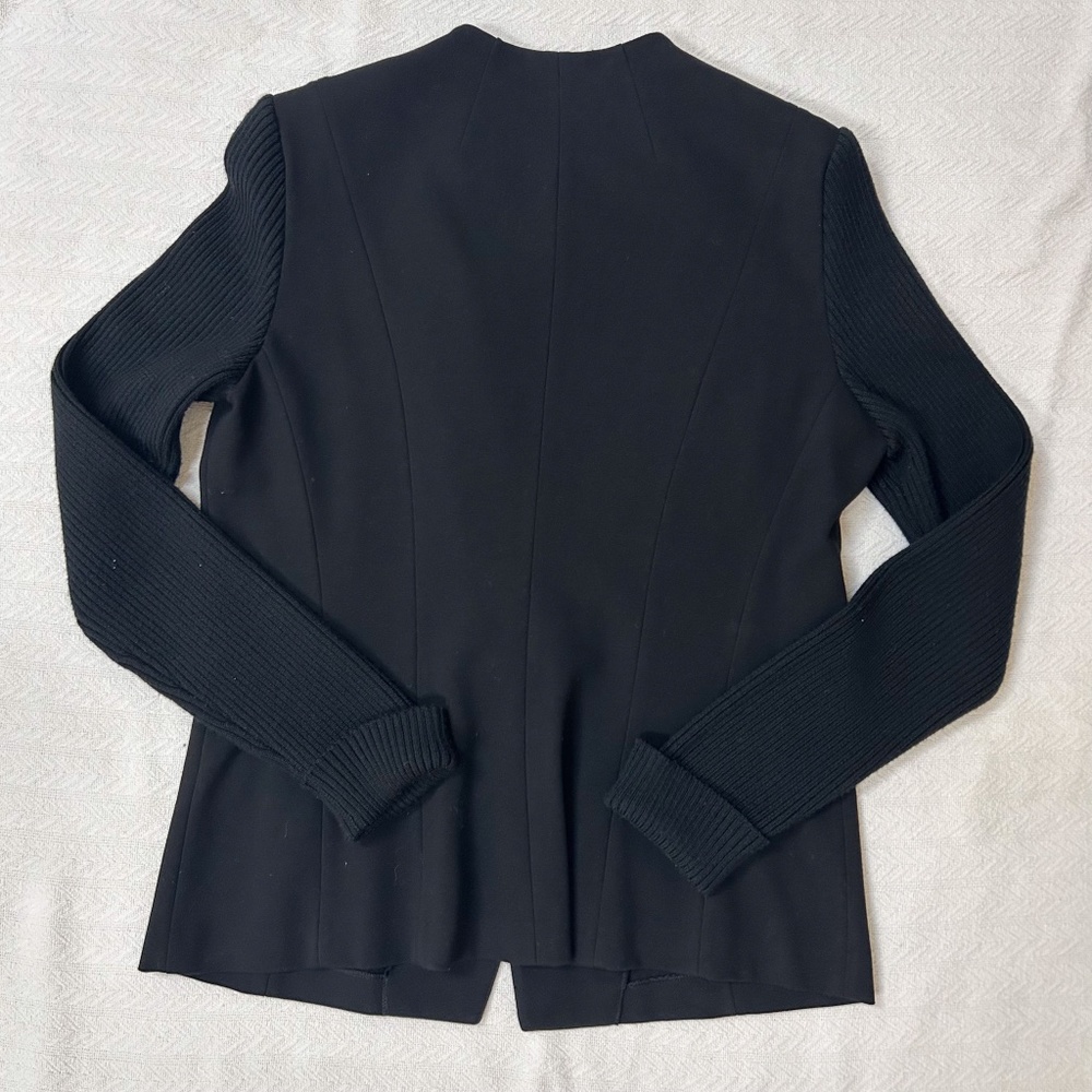 LAFAYETTE 148 Women Black Extrafine Wool Sweater sleeves jacket blazer - sz L - Picture 12 of 14